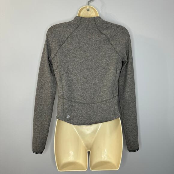 Lululemon Hill and Valley Mock Neck Top Stretch Heathered Slate Grey Women's 4 - Picture 10 of 10